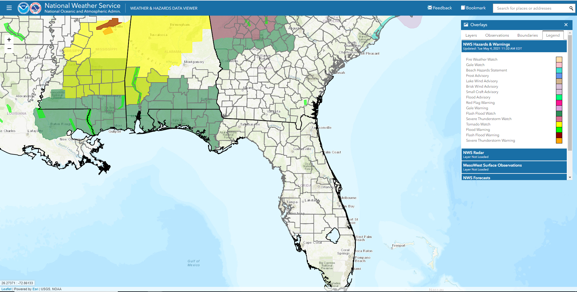NWS Hazards Viewer